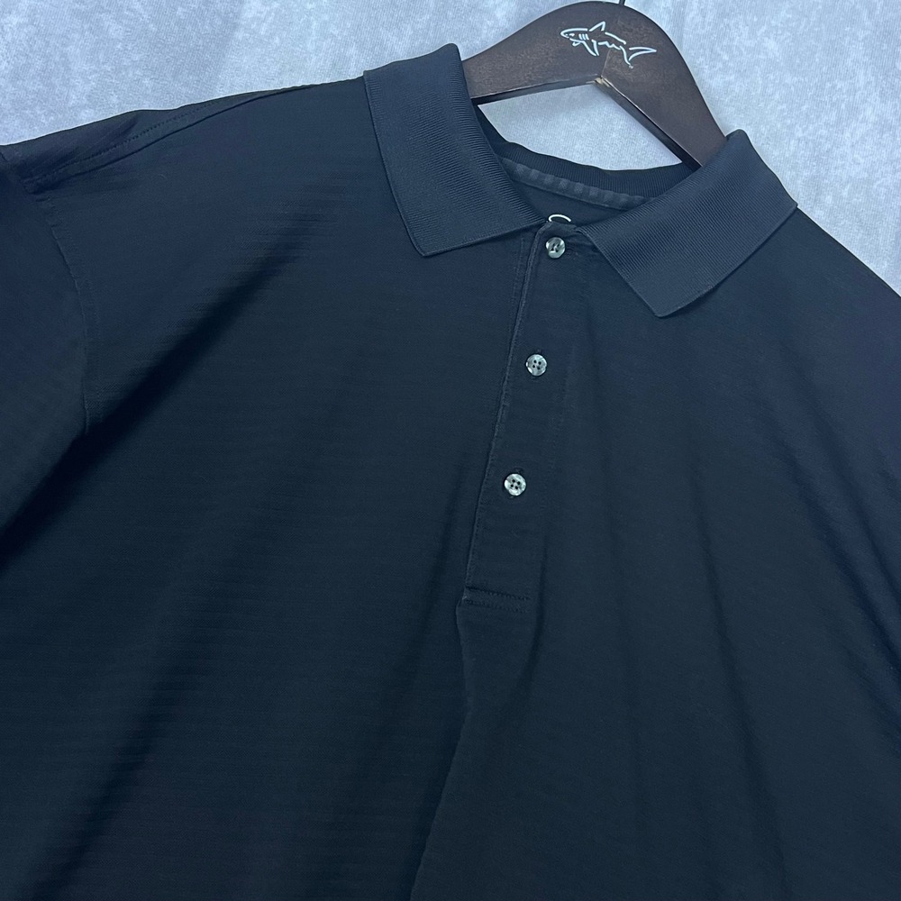Jack Nicklaus Performance Mens XL‎ Black Textured Golf Polo Shirt Short Sleeve